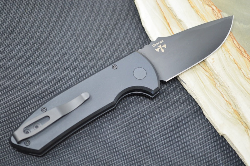 Pro Tech SBR Auto - Black Aluminum Handle / Black Clip Point Blade / CPM-S35VN Steel LG403 - Northwest Knives