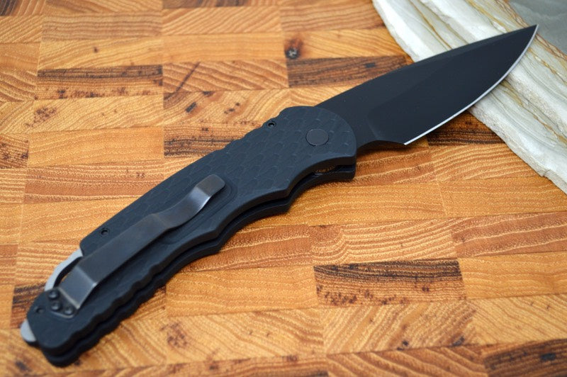 Pro Tech Tactical Response 4 Auto - Black Feather Textured Handle - Black D2 Blade TR-4.F3 - Northwest Knives