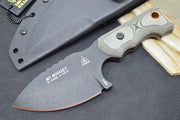 Tops M1 Midget - 1095 Steel / Black Linen Micarta Handle / Kydex Sheath M1MGT-01 - Northwest Knives