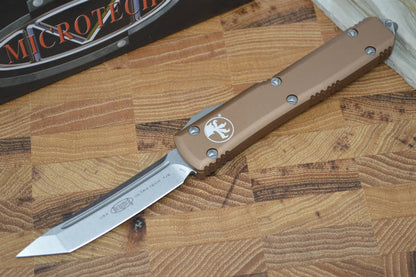Microtech Ultratech OTF - Tanto Edge / Satin Plain Edge Blade / Tan Body - 123-10TA - Northwest Knives