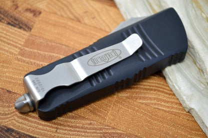 Microtech Mini Troodon OTF - Tanto Blade / Stonewash Finish / Black Handle 240-10