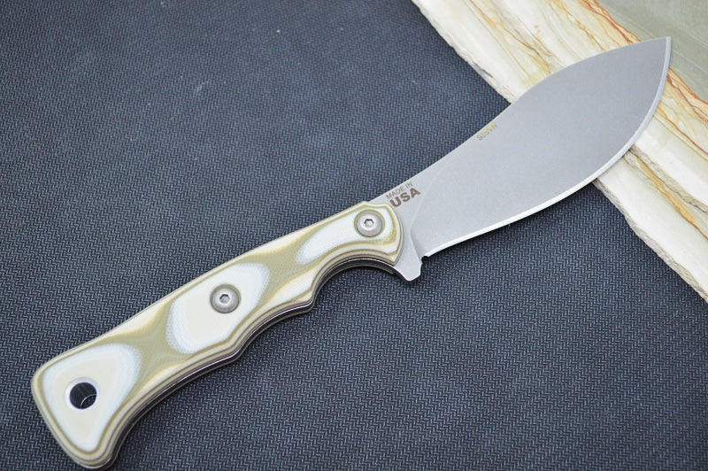 Tops Camp Creek - CPM-S35VN Steel / Camo G10 Handle / Coyote Tan Kydex Sheath CPCK-01