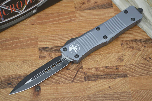 Microtech Troodon OTF - Double Edge / Black Plain Edge Blade / Gray - 138-1GY - Northwest Knives