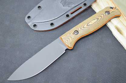 Benchmade 15002-1 Saddle Mountain Skinner Custom - Graphite Black S90V Satin Blade / Richlite & Orange G10 Handle