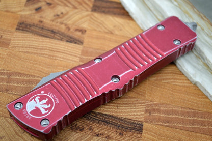 Microtech Combat Troodon OTF - Apocalyptic Blade / Tanto Style / Distressed Red Handle - 144-10DRD