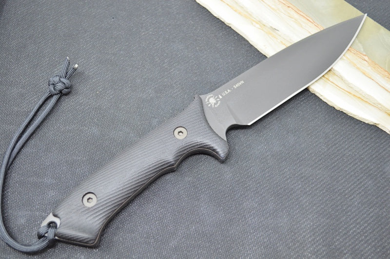 Spartan Blades Difensa Fixed Blade - Black Blade / Black Handle Scales / Black Nylon Sheath SB19BKBKNLBK - Northwest Knives