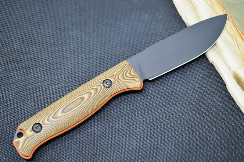 Benchmade 15002-1 Saddle Mountain Skinner Custom - Graphite Black S90V Satin Blade / Richlite & Orange G10 Handle
