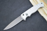 Piranha Knives "Pocket" - CPM-154CM Steel / Silver Aluminum Handle / Black Blade - Northwest Knives