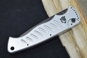 Piranha Knives "Pocket" - CPM-154CM Steel / Silver Aluminum Handle / Black Blade - Northwest Knives