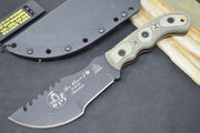 Tops Tom Brown Tracker #2 - 1095 Steel / Black Canvas Micarta Handle / Black Kydex Sheath TBT-020 - Northwest Knives
