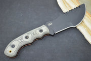 Tops Tom Brown Tracker #2 - 1095 Steel / Black Canvas Micarta Handle / Black Kydex Sheath TBT-020 - Northwest Knives
