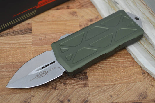 Microtech Exocet OTF - Stonewash Blade / OD Green Handle - 157-10OD - Northwest Knives