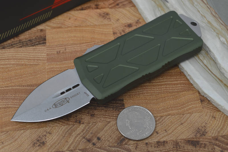 Microtech Exocet OTF - Stonewash Blade / OD Green Handle - 157-10OD - Northwest Knives