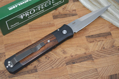 Pro Tech Godfather Auto - Black Handle w/ Cocobolo - 154CM Blade - Northwest Knives