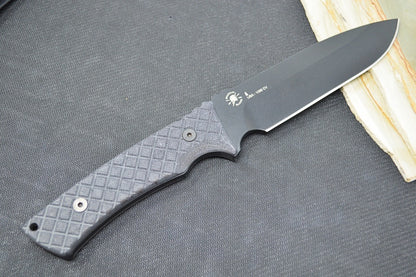 Spartan Blades Damysus Fixed Blade - Black Blade / Black Micarta Handle Scales / Black Injection Molded Sheath SBSL003BKBK