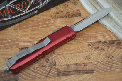 Microtech UTX-85 OTF - Single Edge / Satin Blade / Red Body - 231-4RD - Northwest Knives