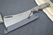 Tops El Chappo - 1095 Steel / Black Canvas Micarta Handle / Black Kydex Sheath ECHA-01 - Northwest Knives