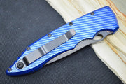 Piranha Knives "Mini Predator" - CPM-S30V Black Blade / Blue Aluminum Handle - Northwest Knives