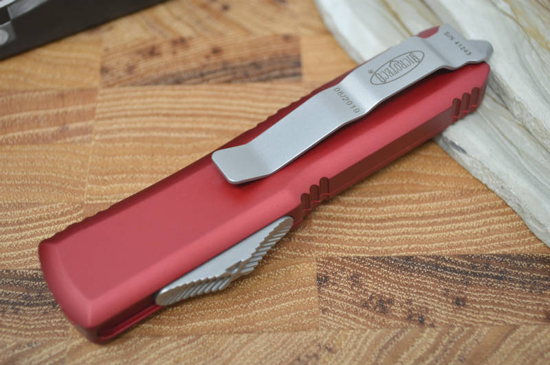 Microtech UTX-85 OTF - Single Edge / Satin Blade / Red Body - 231-4RD - Northwest Knives