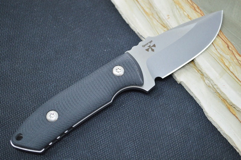 Pro Tech SBR Fixed Blade  - Black 3D G-10 Handle / Satin CPM-S35VN Blade / Custom Chattanooga Leather Sheath LG502-SATIN