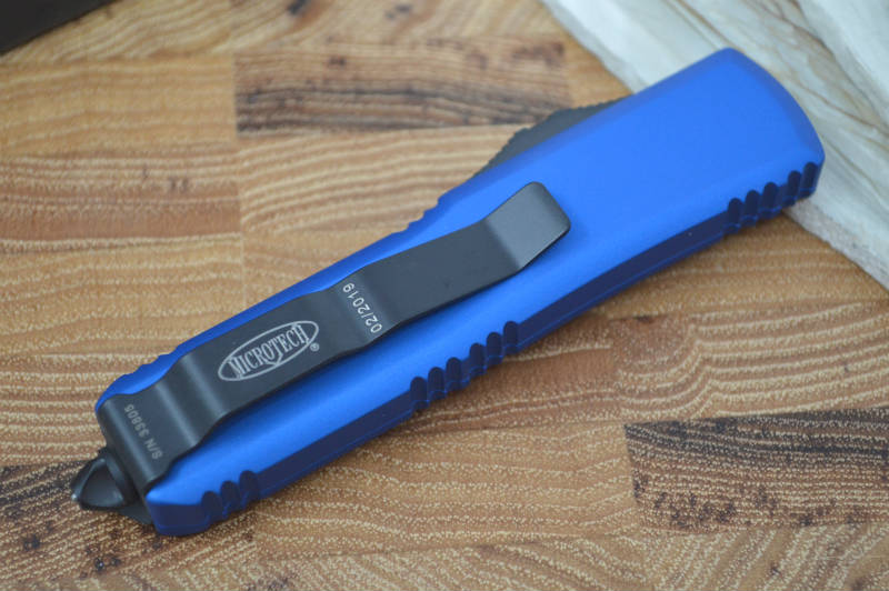 Microtech UTX-85 OTF - Single Edge / Black Blade / Blue Body - 231-1BL - Northwest Knives