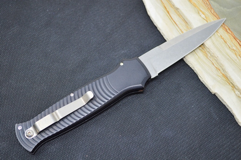 Piranha Knives "Bodyguard" - S30V Stonewash Blade / Black Aluminum Handle