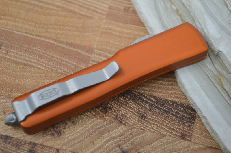 Microtech UTX-70 OTF - Orange Handle / Satin D/E Blade - 147-4OR - Northwest Knives
