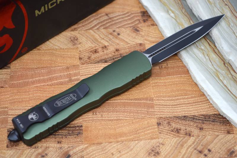 Microtech Dirac OTF - Black Double Edge / OD Green Handle 225-1OD