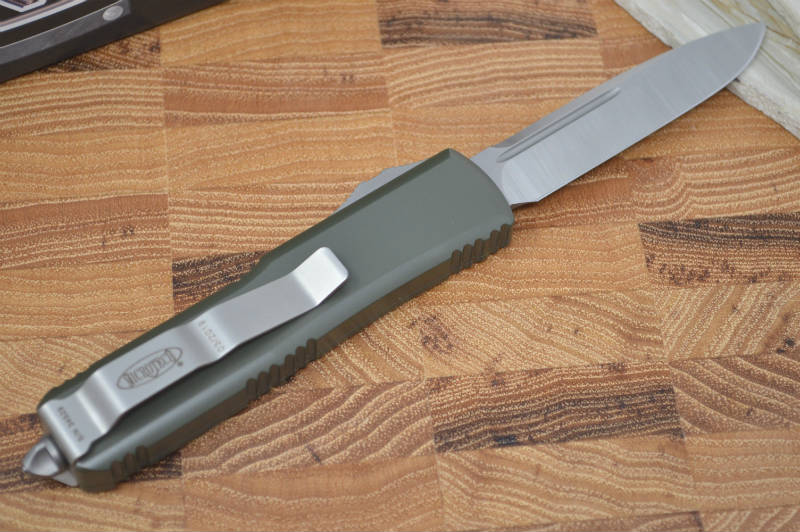 Microtech UTX-85 OTF - Single Edge / Satin Blade / OD Green Body - 231-4OD - Northwest Knives