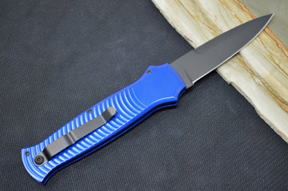 Piranha Knives "Bodyguard" - CPM-S30V Steel / Blue Aluminum Handle / Black Blade