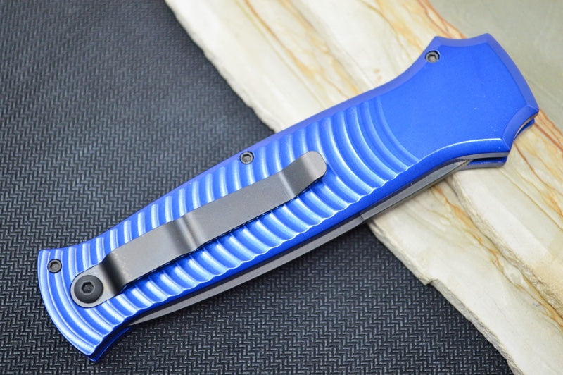 Piranha Knives "Bodyguard" - CPM-S30V Steel / Blue Aluminum Handle / Black Blade - Northwest Knives