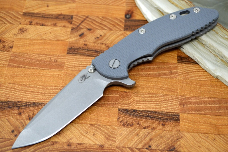 Rick Hinderer Knives XM-18 - 3.5" Spanto Blade / Working Finish / Grey G-10 Handle