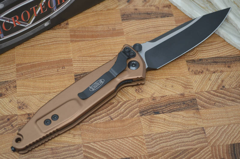 Microtech SOCOM Elite - Black Blade / Tan Handles w/ Black Inserts 160-1TA - Northwest Knives
