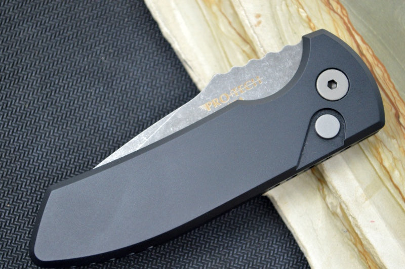 Pro Tech SBR Auto - Black Aluminum Handle / Acid Washed Blade LG411