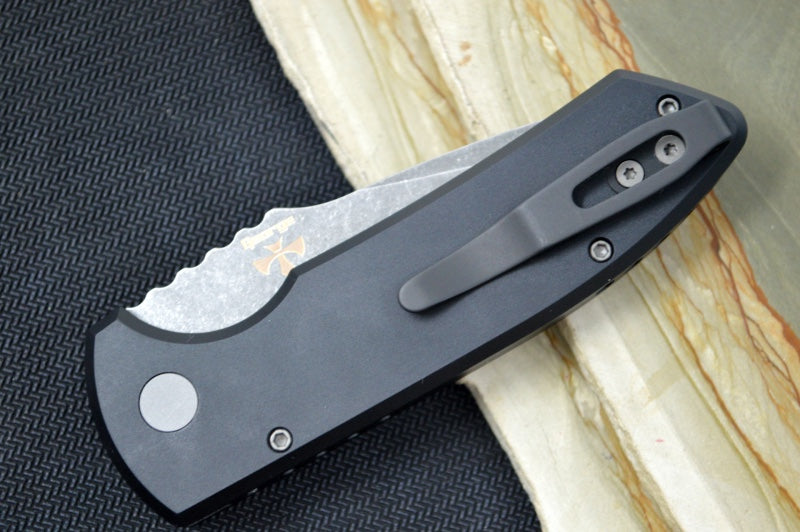 Pro Tech SBR Auto - Black Aluminum Handle / Acid Washed Blade LG411 - Northwest Knives
