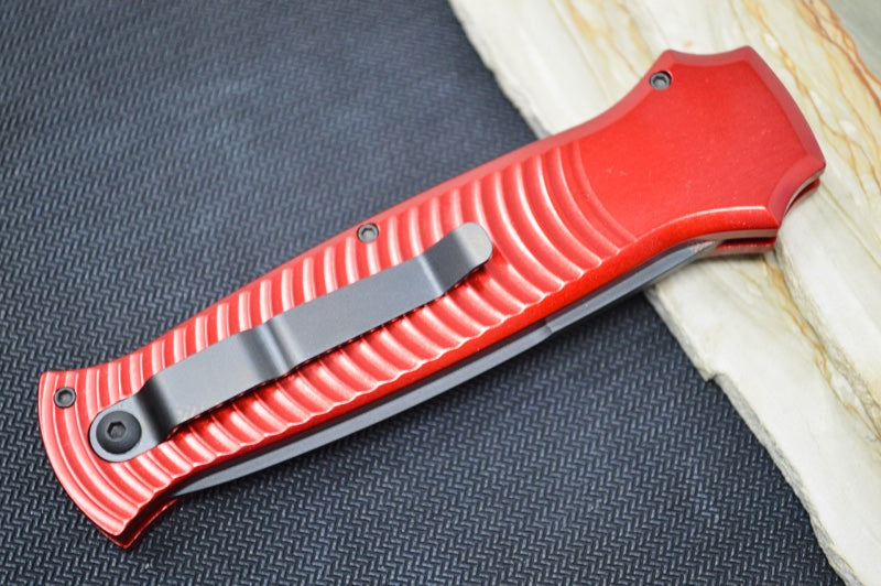 Piranha Knives "Bodyguard" - CPM-S30V Steel / Red Aluminum Handle / Black Blade - Northwest Knives
