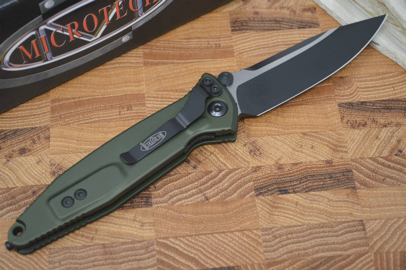 Microtech SOCOM Elite - Black Blade / OD Green Handles w/ Black Inserts 160-1OD - Northwest Knives