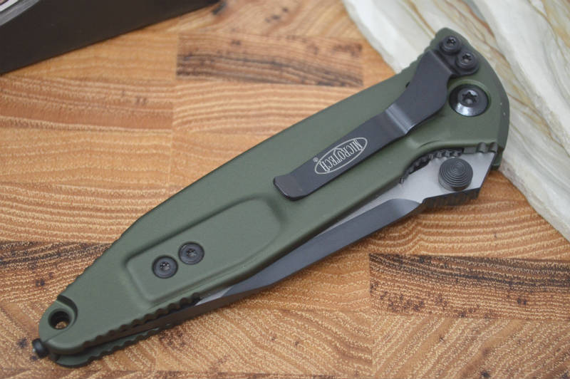 Microtech SOCOM Elite - Black Blade / OD Green Handles w/ Black Inserts 160-1OD - Northwest Knives