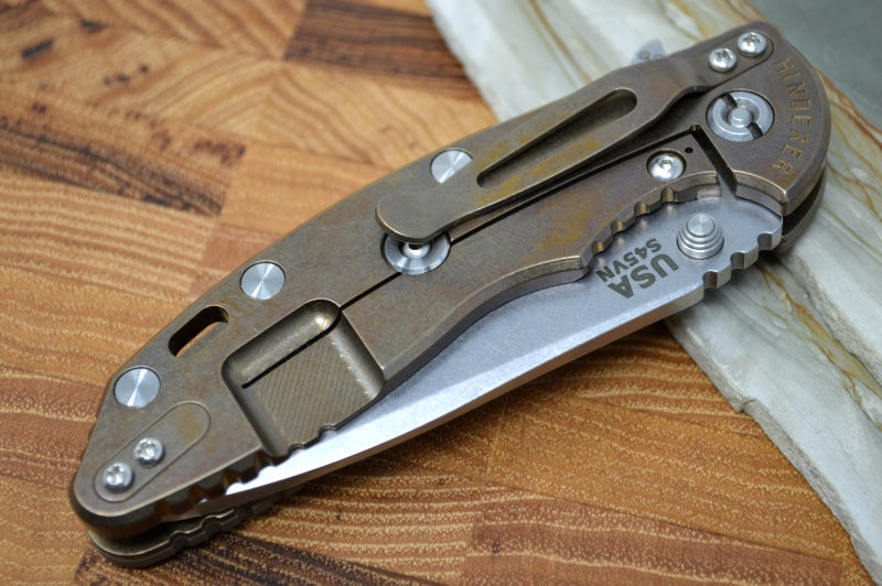 Rick Hinderer Knives XM-18 - 3.5" Spanto Blade / Stonewash Finish / FDE G-10 Handle & Bronzed Ano