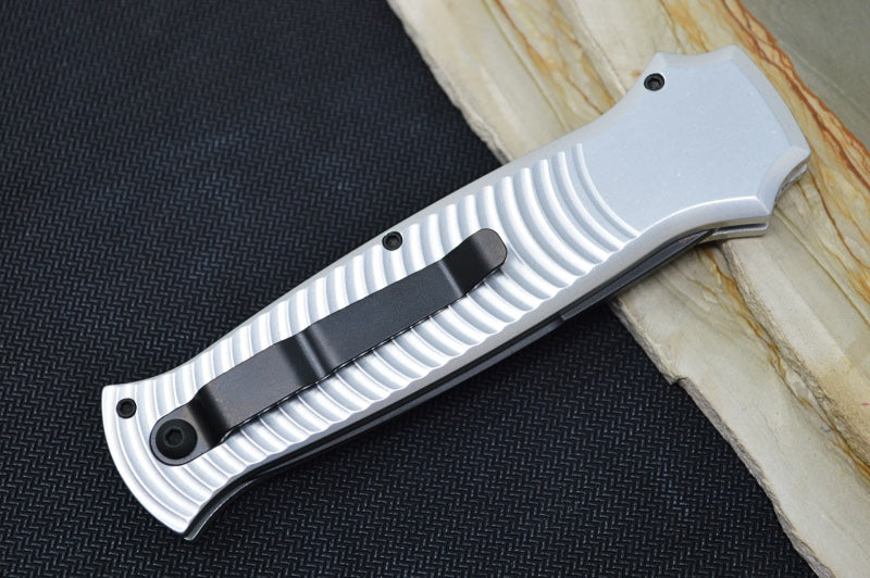 Piranha Knives "Bodyguard" - CPM-S30V Steel / Silver Aluminum Handle / Black Blade