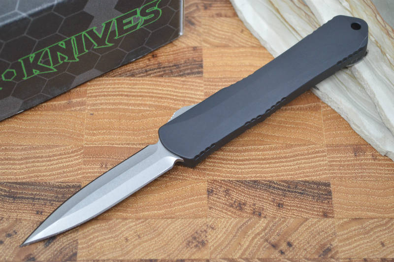 Heretic Knives Manticore S OTF - Black / Stonewash Spear Point - Northwest Knives