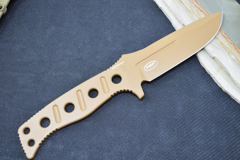 Benchmade 375FE-1 Fixed Adamas - Flat Dark Earth CPM-CruWear Drop Point Blade / Skeletonized CPM-CruWear Handle