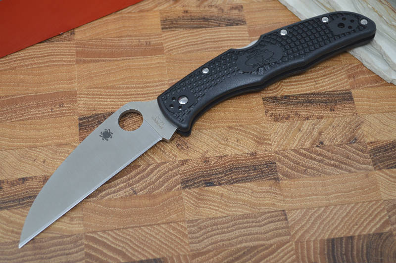 Spyderco Endura - Black Handle / Satin Wharncliffe Blade - C10FPWCBK - Northwest Knives