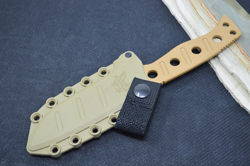 Benchmade 375FE-1 Fixed Adamas - Flat Dark Earth CPM-CruWear Drop Point Blade / Skeletonized CPM-CruWear Handle