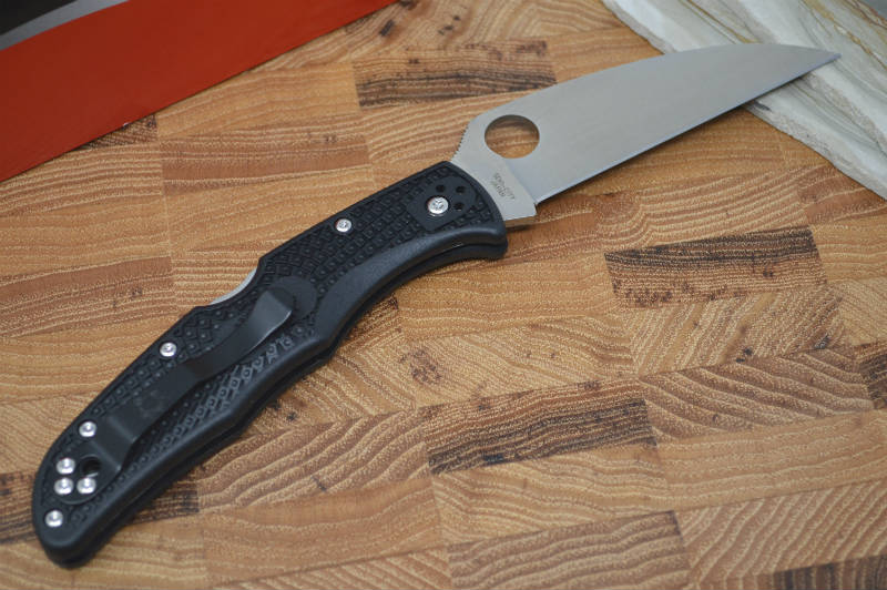 Spyderco Endura - Black Handle / Satin Wharncliffe Blade - C10FPWCBK - Northwest Knives