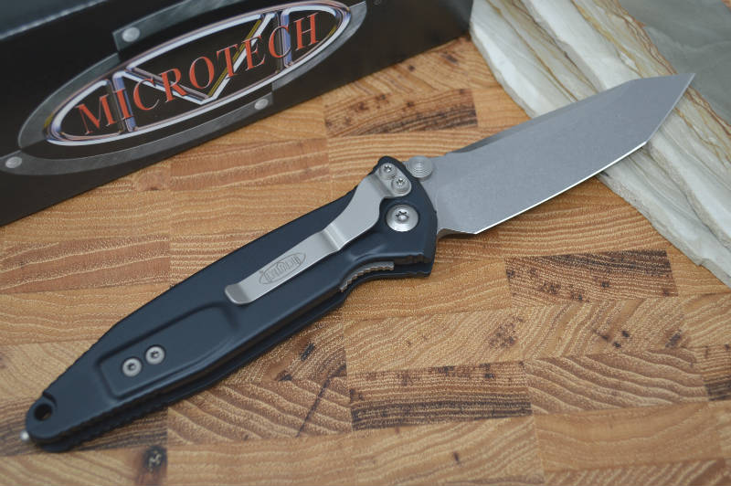 Microtech SOCOM Elite - Stonewash Blade / Black Handles w/ Black Inserts 161-10 - Northwest Knives