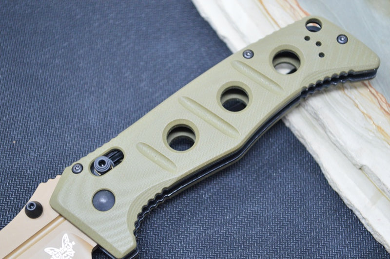 Benchmade 275FE-2 Adamas - Flat Dark Earth CPM-CruWear Drop Point Blade / OD Green G-10 Handle