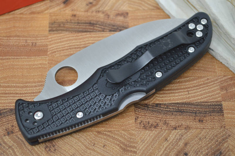 Spyderco Endura - Black Handle / Satin Wharncliffe Blade - C10FPWCBK - Northwest Knives