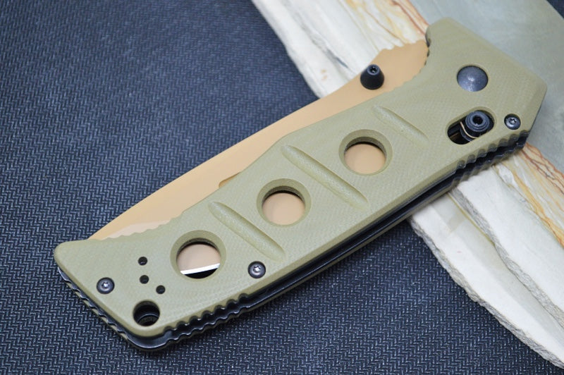 Benchmade 275FE-2 Adamas - Flat Dark Earth CPM-CruWear Drop Point Blade / OD Green G-10 Handle