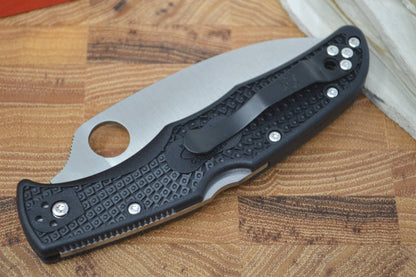 Spyderco Endura - Black Handle / Satin Serrated Wharncliffe Blade - C10FSWCBK - Northwest Knives